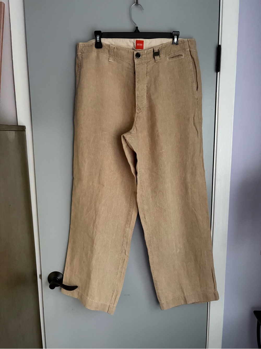 Boss Beige/Tan linen Trousers, 34R